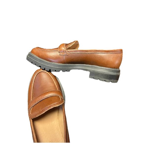 Madewell The Bradley Lugsole Brown Leather Loafer Ladies Women’s Size 9 NG674 - Picture 5 of 8